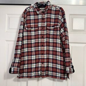 LL BEAN Plaid Fleece Lined Flannel